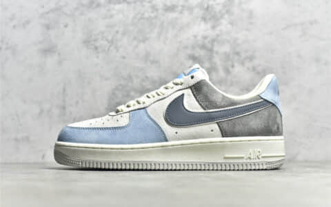 耐克空军白蓝灰色低帮 Nike Air Force 1 Low 07 浅灰蓝配色 耐克空军带芯片版本 货号:LZ6699-523