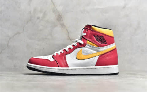 AJ1番茄炒蛋 Air Jordan 1 Retro “Light Fusion Red” AJ1白黄粉高帮 货号：555088-603