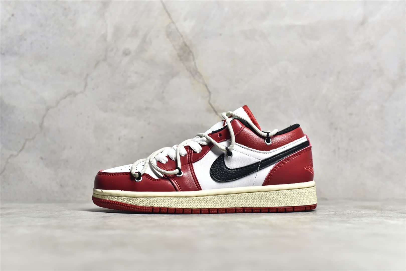 AJ1解构机能绑带低帮 Air Jordan 1 Low AJ1白红低帮 AJ1芝加哥绑带 货号:553560-603