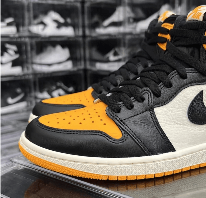 AJ1黑黄脚趾高帮 Air Jordan 1 High “Yellow Toe” AJ李小龙荔枝皮高帮 货号:555088-711