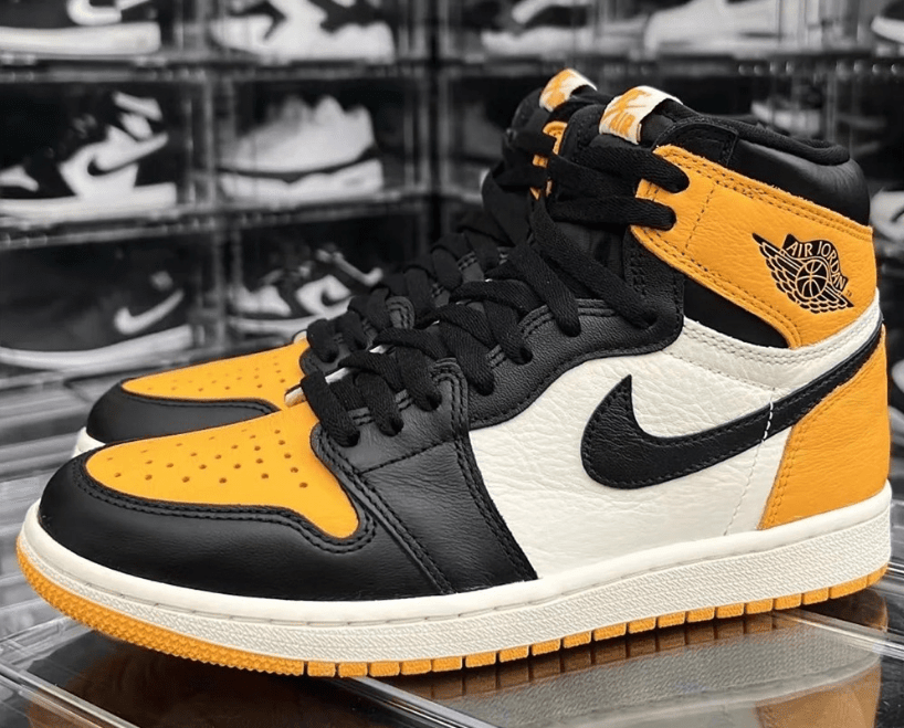 AJ1黑黄脚趾高帮 Air Jordan 1 High “Yellow Toe” AJ李小龙荔枝皮高帮 货号:555088-711