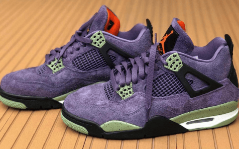 AJ4紫色麂皮新款实物图 Air Jordan 4 WMNS “Canyon Purple” 酷似AJ4小丑 货号：AQ9129-500