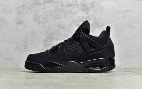 AJ4黑色球鞋LJR纯原版本 Air Jordan 4 Retro "black Cat" AJ缓震球鞋 AJ4黑色中帮 货号：CU1110-010