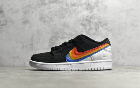 耐克SB Dunk宝丽来相机联名 Polaroid x Nike SB Dunk Low 耐克SB Dunk黑彩虹 货号：DH7722-001