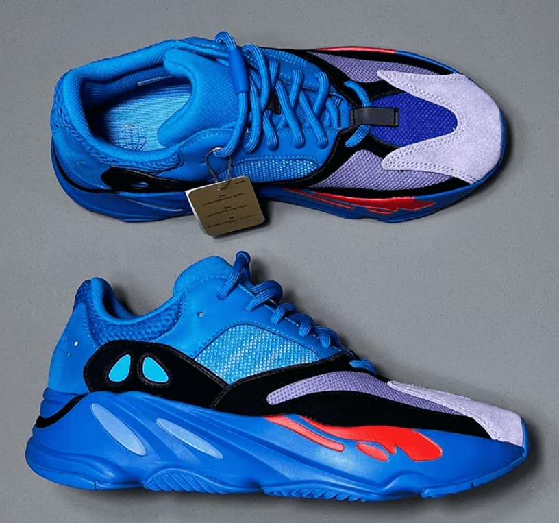 椰子700蓝色新配色发售 adidas Yeezy Boost 700 “Hi-Res Blue” 椰子700红蓝实物图 货号:HQ6980