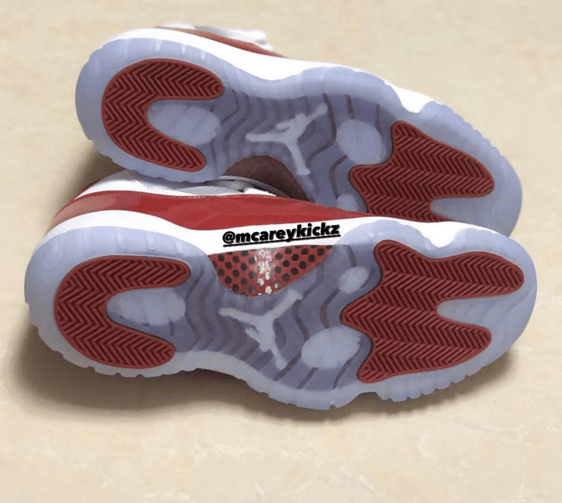 新款AJ11樱桃最新实物图 Air Jordan 11 “Cherry” 年底发售AJ11白红真碳实战球鞋 货号:CT8012-116
