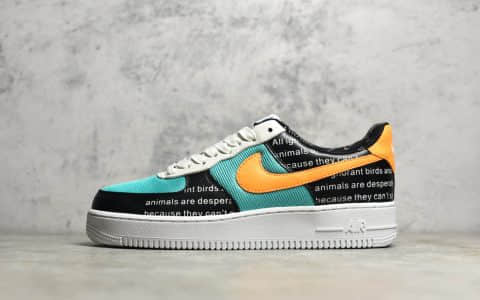 耐克空军一号字母黄色低帮 Nike Air Force 1 Low 莆田耐克空军工厂 货号:CI0057-100