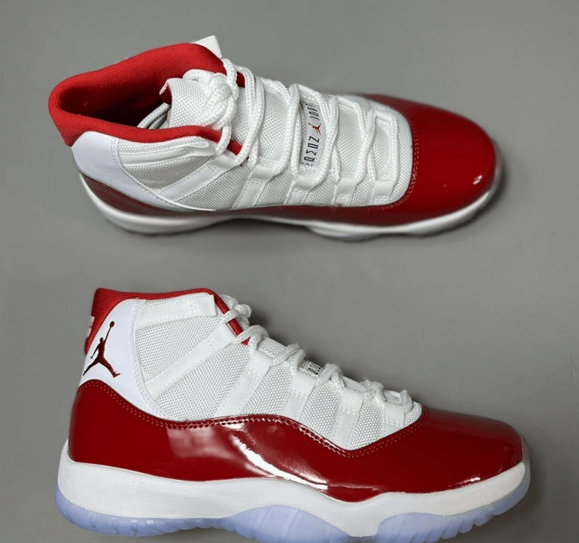 AJ11樱桃大魔王最新实物图 Air Jordan 11 “Cherry” 实战球鞋AJ11白红AJ真碳 货号:CT8012-116