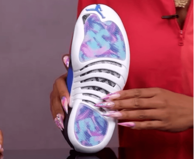 AJ12皇家蓝实物图 Air Jordan 12 WMNS “Hyper Royal” AJ12黑蓝荔枝皮高帮球鞋 货号:AO6068-004