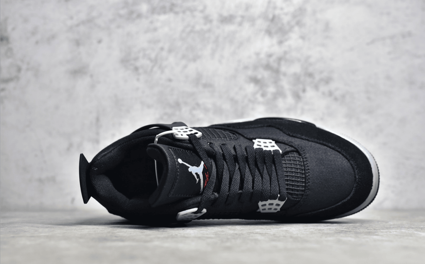 AJ4酷黑单宁实战球鞋 Air Jordan 4 Retro"Black Canvas" AJ4黑色 耐克新款缓震球鞋 货号:DH7138-006