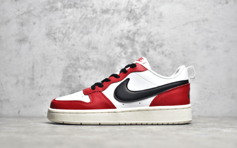 耐克COURT板鞋芝加哥配色 NIKE COURT VISION LOW 耐克小白鞋 耐克COURT白红 货号:BQ5448-118