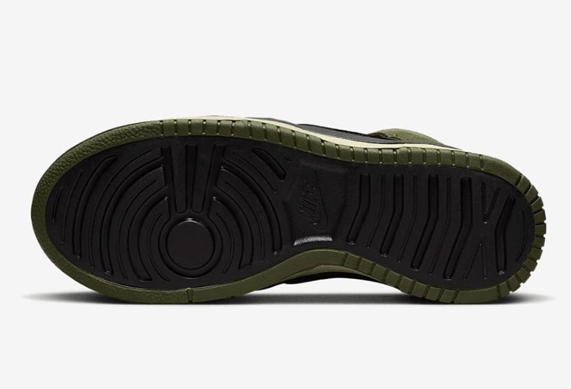 耐克DUNK黑绿麂皮高帮 Nike Dunk High Up “Medium Olive” 耐克Dunk军绿新款 货号:DH3718-200