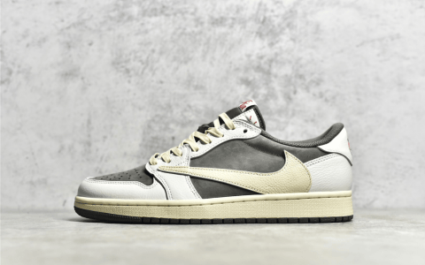 AJ1斯科特联名白棕色 Air Jordan 1 x Travis Scott AJ1倒钩白棕色顶级版本 货号:DM7866-162