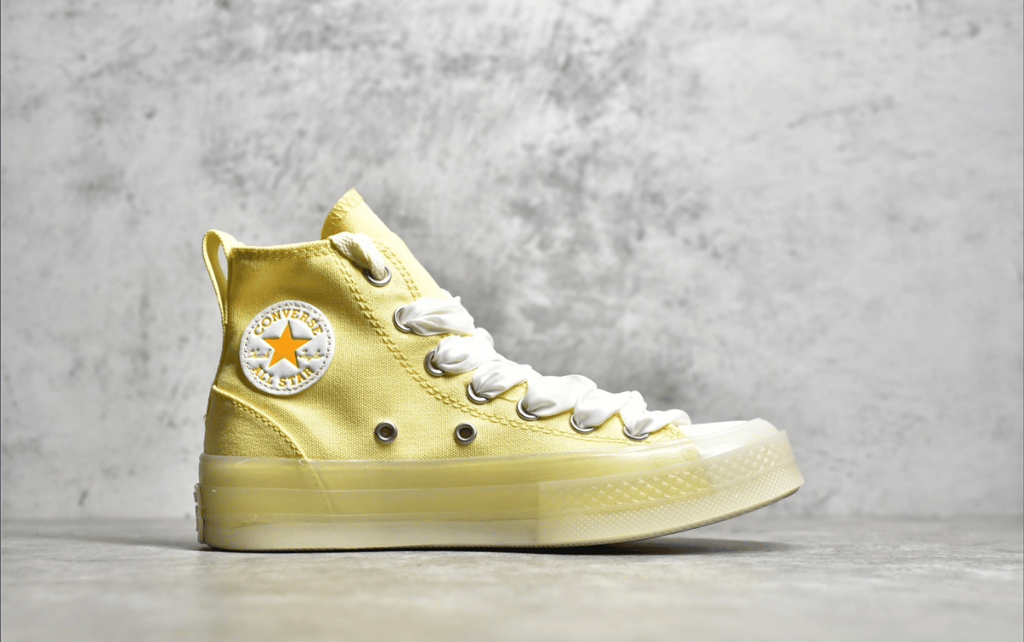 匡威新款 匡威黄色高帮帆布鞋 2022七夕情人节限定配色Converse匡威柠檬黄 货号:A02428C