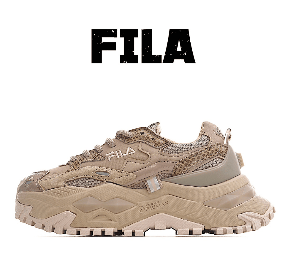 纯原版本斐乐正品米色老爹鞋 Fila Fusion 斐乐潮牌 Bianco 斐乐FILA潮牌硬糖老爹鞋 货号：T12W135211