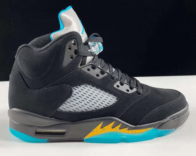 AJ5保罗PE版本市售 Air Jordan 5 “Aqua” AJ5黑色球鞋实战版本 货号：DD0587-047