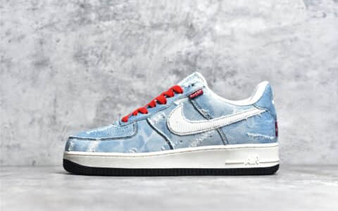 耐克空军李维斯联名低帮牛仔板鞋 Levi's x Nike Air Force 1 07 Low"Exclusive Denim" 耐克空军水洗牛仔 货号：LE5050-012