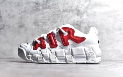 耐克皮蓬AMBUSH联名白红实战球鞋AMBUSH x Nike Air More Uptempo Low耐克皮蓬一代缓震球鞋货号FB1299-401