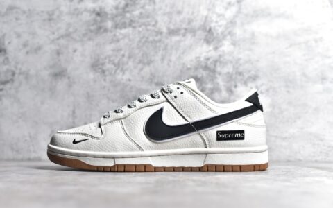 耐克空军SUP联名黑白低帮Supreme x Nike Dunk Low耐克空军supreme联名耐克空军米棕色低帮货号:XH0923-151