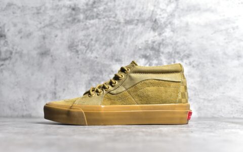 万斯棕色翻毛皮中帮滑板鞋万斯新款Vans TDC Sk8-Mid Reissue 83 Mg万斯姜黄色中帮货号VN000E7J5QJ
