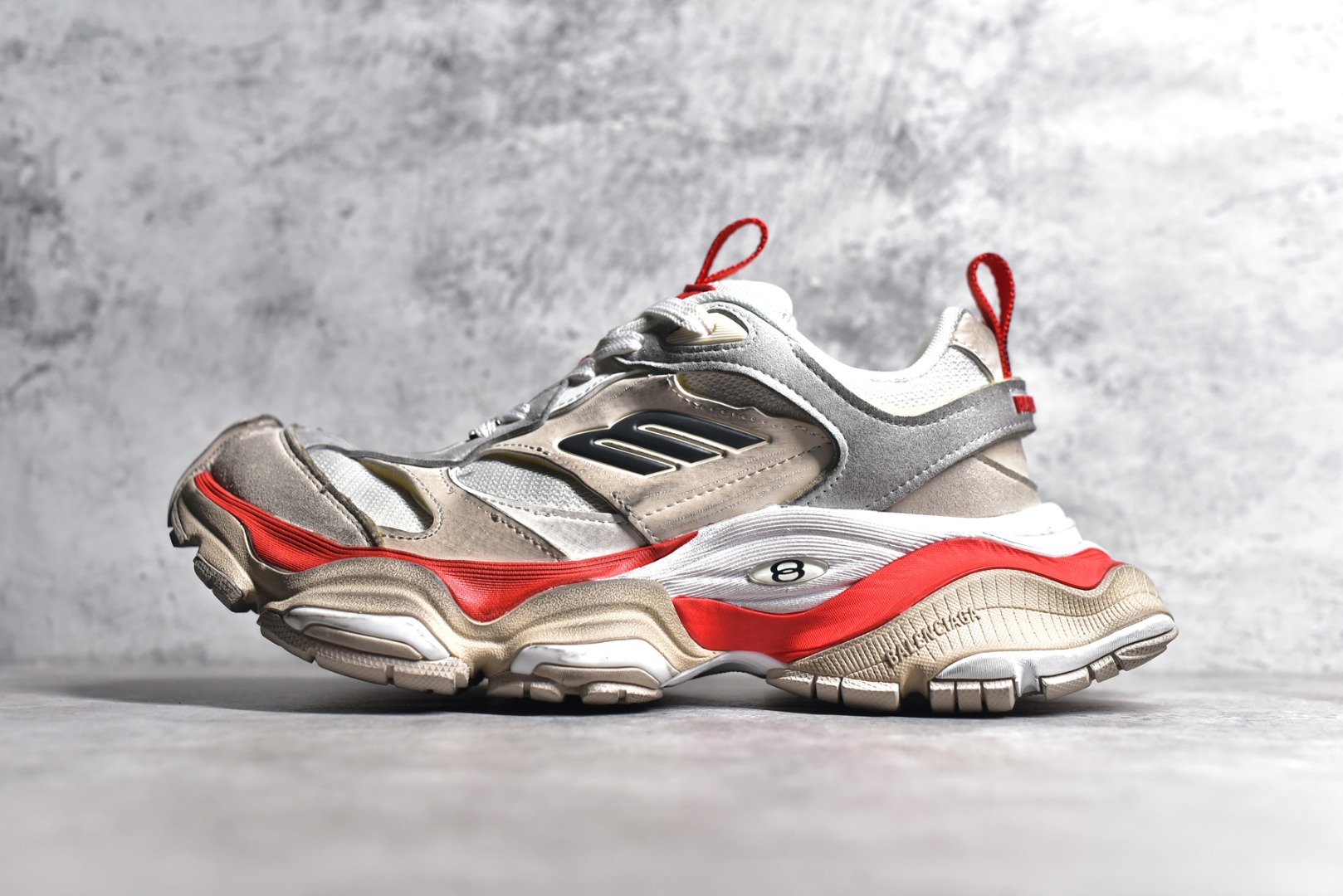 巴黎世家老爹鞋,巴黎世家灰红老爹鞋, 莆田巴黎世家货源 巴黎世家十一代老爹鞋巴黎世家CARGO灰红老爹鞋Balenciaga CARGO Sneaker莆田巴黎世家纯原版本巴黎世家灰色老爹鞋