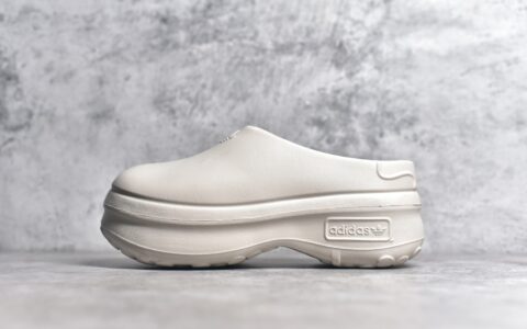 阿迪达斯正品三叶草拖鞋米色拖鞋adidas Originals AdiFOM Stan Smith Mule阿迪达斯半拖高仿阿迪达斯拖鞋
