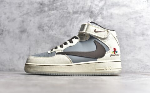耐克空军TS联名倒钩中帮Travis Scott x Sony PlayStation 5 x Nike Air Force 1'07 Mid "PS5"耐克空军斯科特索尼三方联名货号BQ5828-202