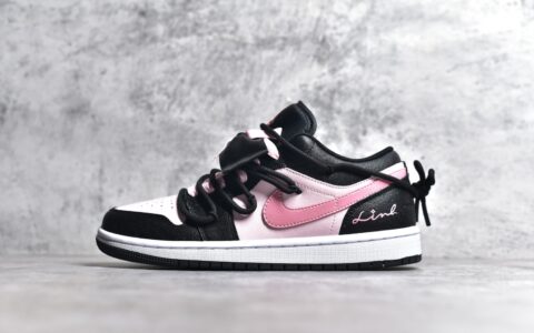 AJ1黑粉蝴蝶结低帮纯原版本Air Jordan 1 Low AJ1粉色低帮AJ1芝芝莓莓新配色货号DX4374-008