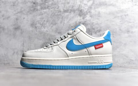 耐克空军sup联名白蓝低帮Supreme x Nike Air Force 1'07 Low耐克sup联名耐克空军荔枝皮货号HD1968-024