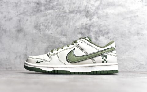耐克SB Dunk OW联名白绿低帮板鞋Nike SB Dunk Low OFF-WHITE联名耐克白绿板鞋耐克SB Dunk米灰低帮货号DJ2024-002