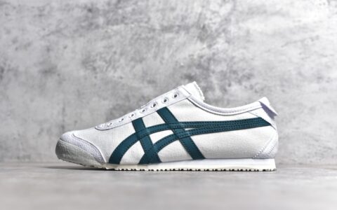亚瑟士白蓝帆布低帮板鞋Asics Onitsuka Tiger MEXICO 66亚瑟士经典板鞋亚瑟士透气板鞋