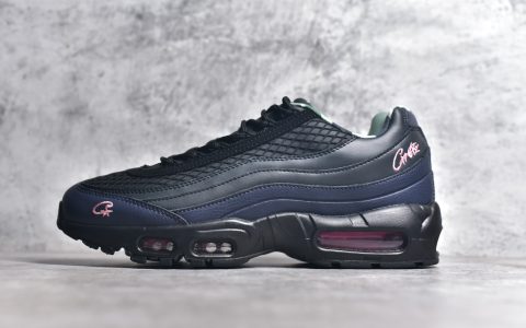 耐克MAX95黑粉气垫运动鞋Corteiz x Nike Air Max 95耐克黑色运动鞋耐克黑粉跑鞋耐克MAX95粉色跑鞋货号FB2709-001