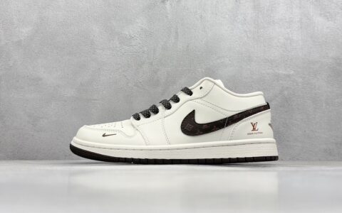 AJ1 LV联名白棕色满天星Air Jordan 1 Retro Low x Louis Vuitton 纯原版本AJ1哪里买货号WG8850-004