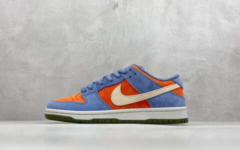 NIKE SB Dunk Low "Light Carbon"耐克SB Dunk蓝橙色板鞋货号HF3063-002